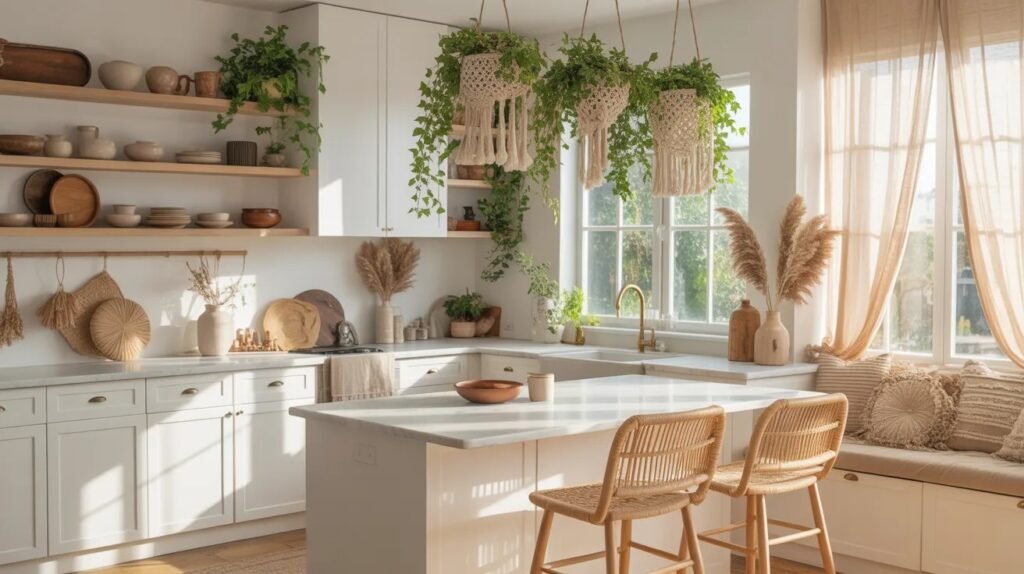 white boho kitchen