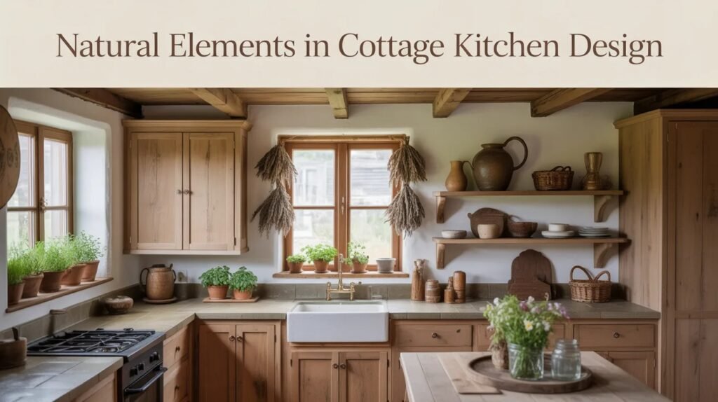 Natural element in cottage kitchen
