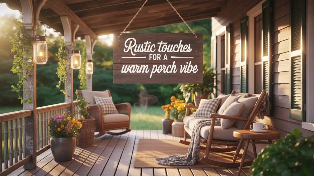 Rustic touches for a warm porch
