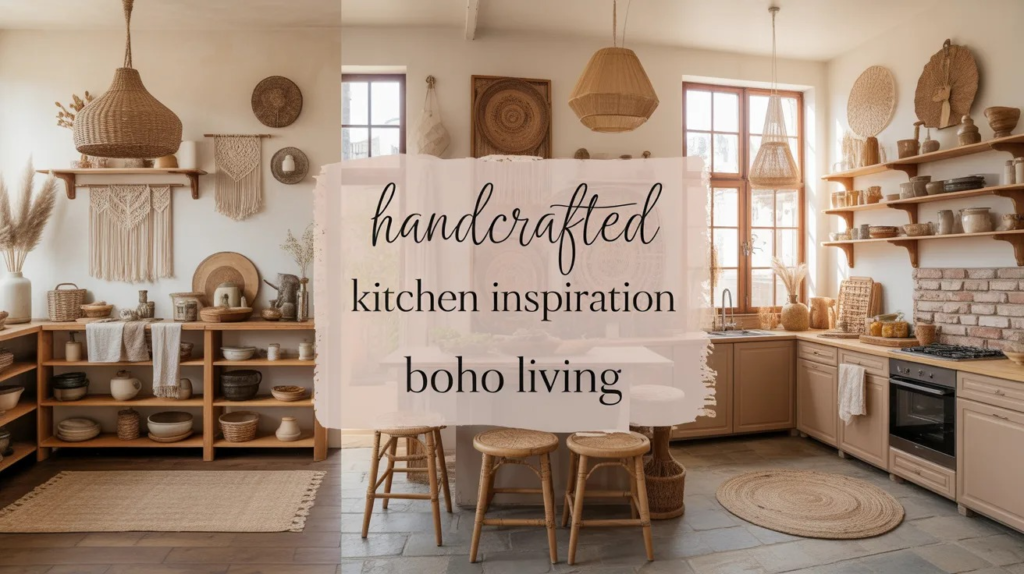 boho kitchen with handmade