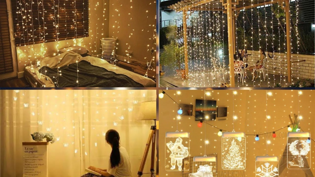 Small wall decor ideas using fairy lights for a cozy and aesthetic vibe