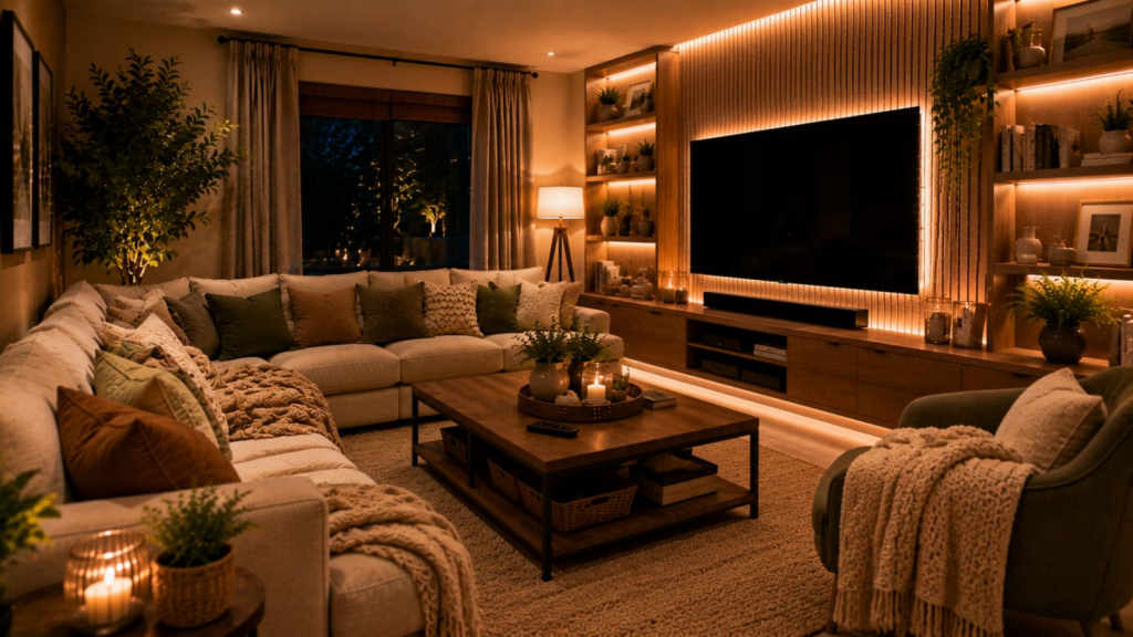 cozy tv room