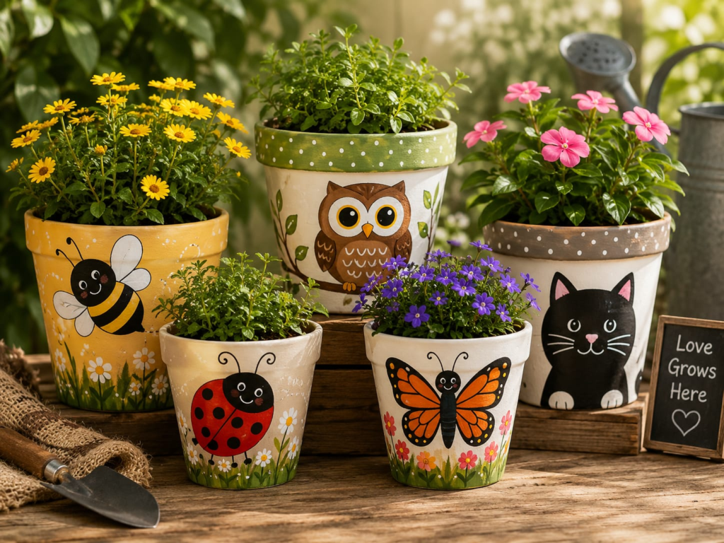 animal inspired pot painting